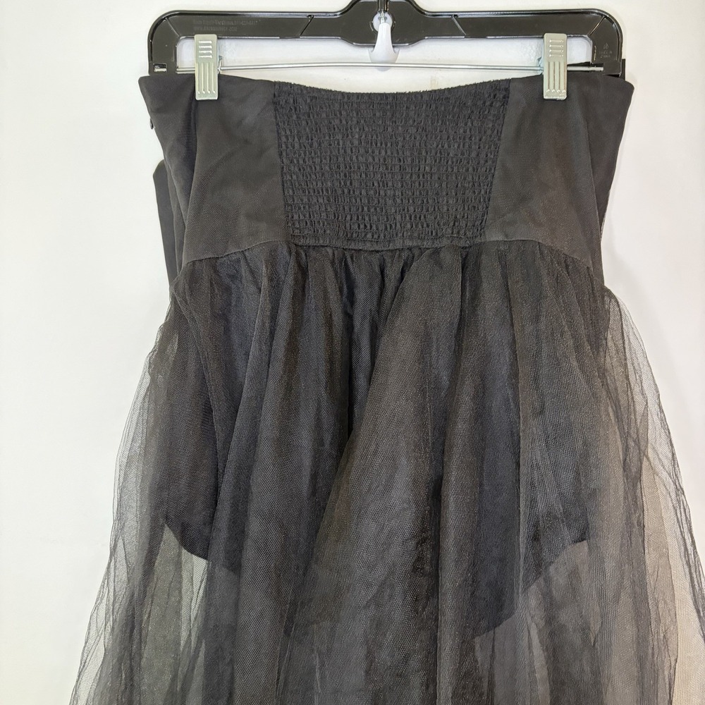 Anthropologie x Hutch - Black Strapless Maxi Dress Large Bow Bodysuit Sheer Sexy - Picture 6 of 8